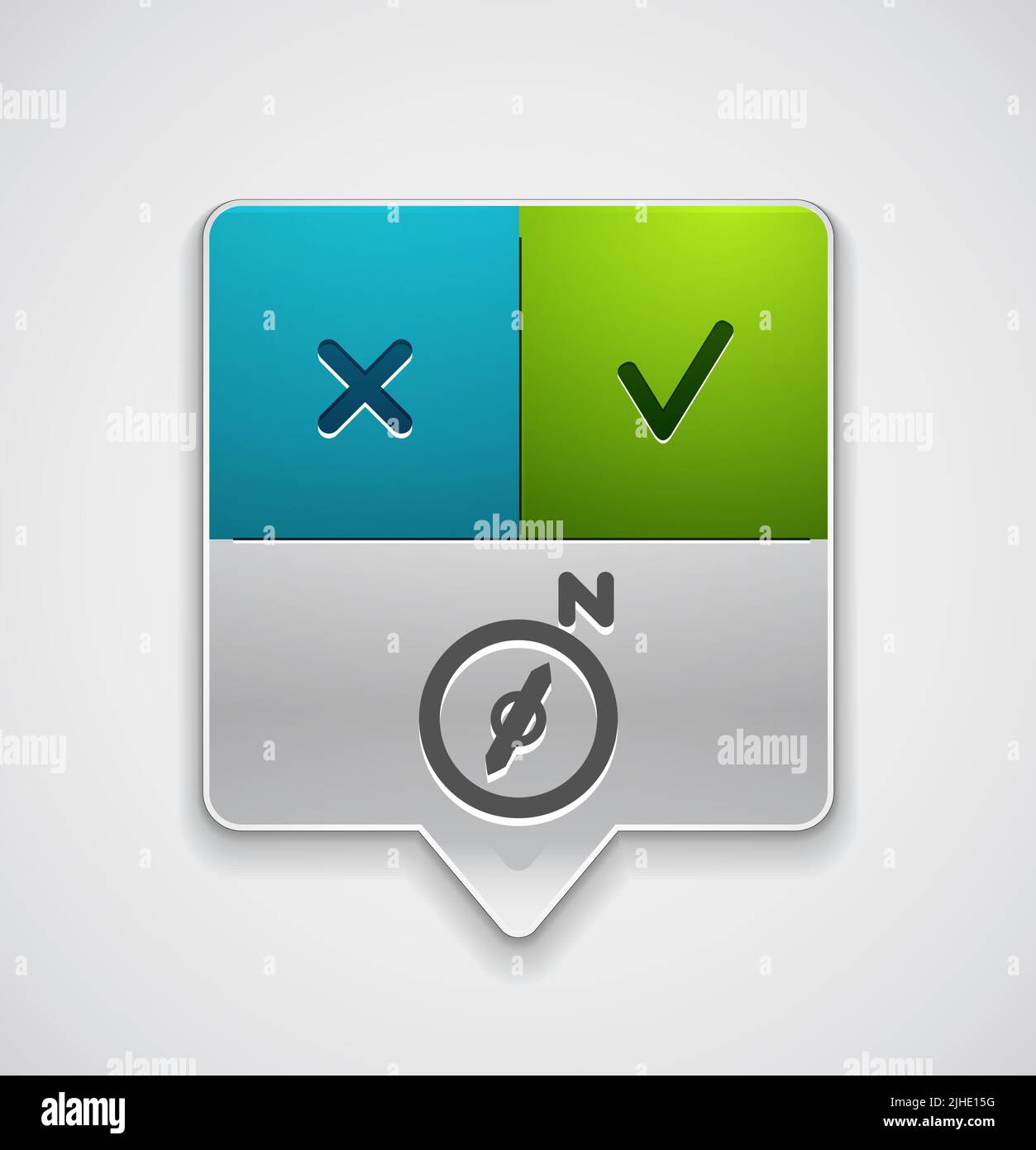 Navigation-Pointer mit Tick und Kreuz-Tasten zuordnen Stock Vektor