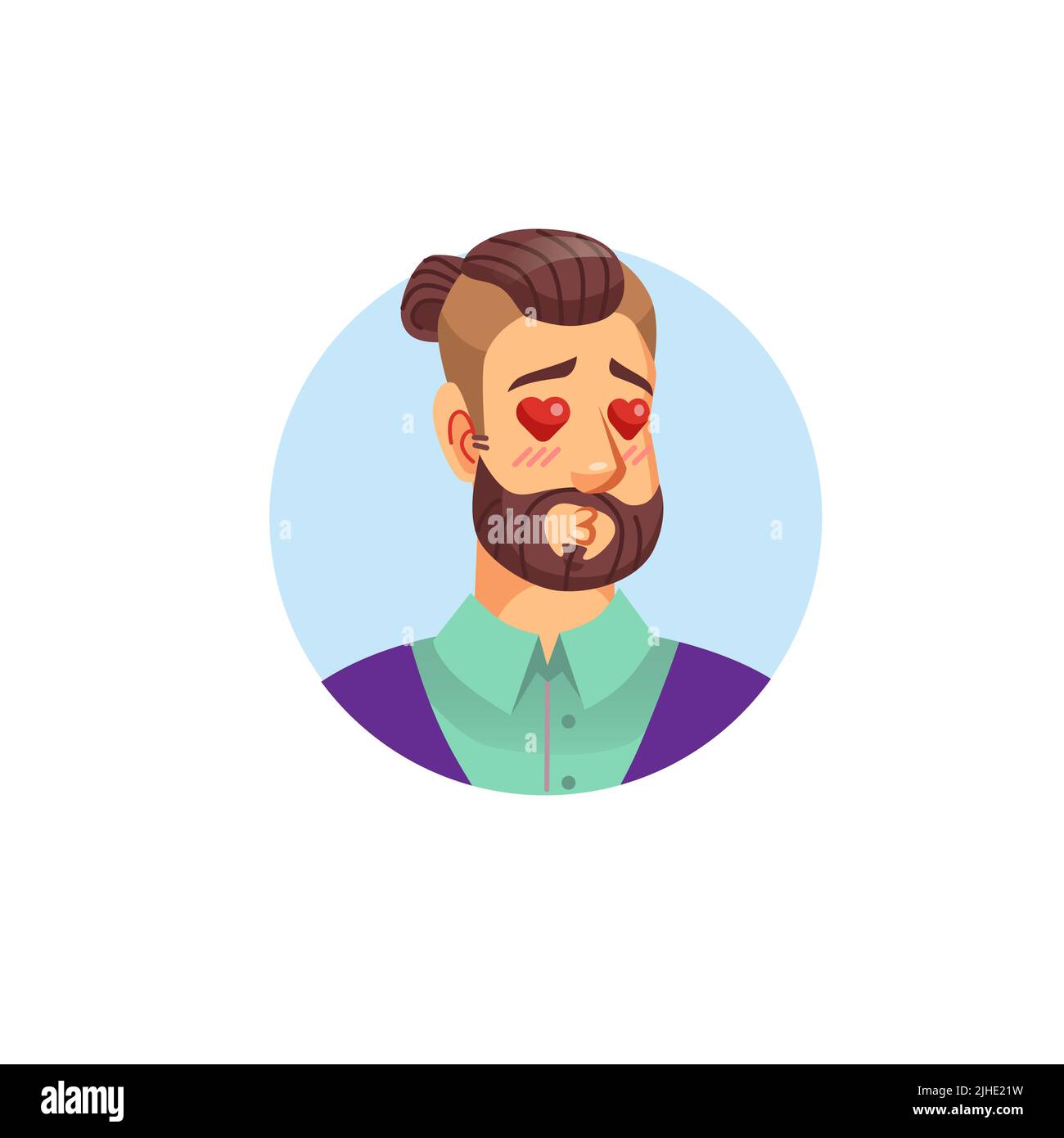 Flacher Cartoon Hipster Mann Avatar Charakter, Social Media Vektor Illustration Konzept Stock Vektor