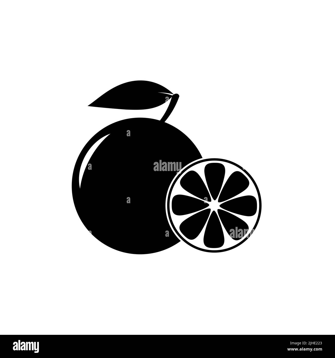 Orangefarbenes Silhouette-Symbol auf weißem Hintergrund isoliert. Vektorgrafik Stock Vektor