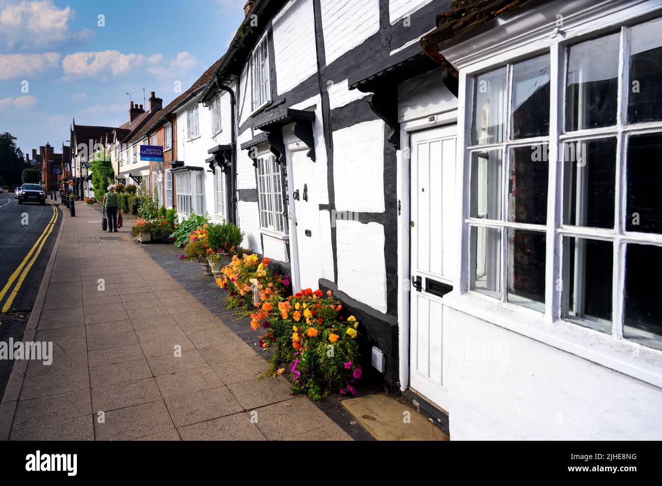 Gebäude aus dem 17. Jahrhundert cotswold cotswolds cotswolds Cottages High Street Henley in Arden Warwickshire England Großbritannien Stockfoto