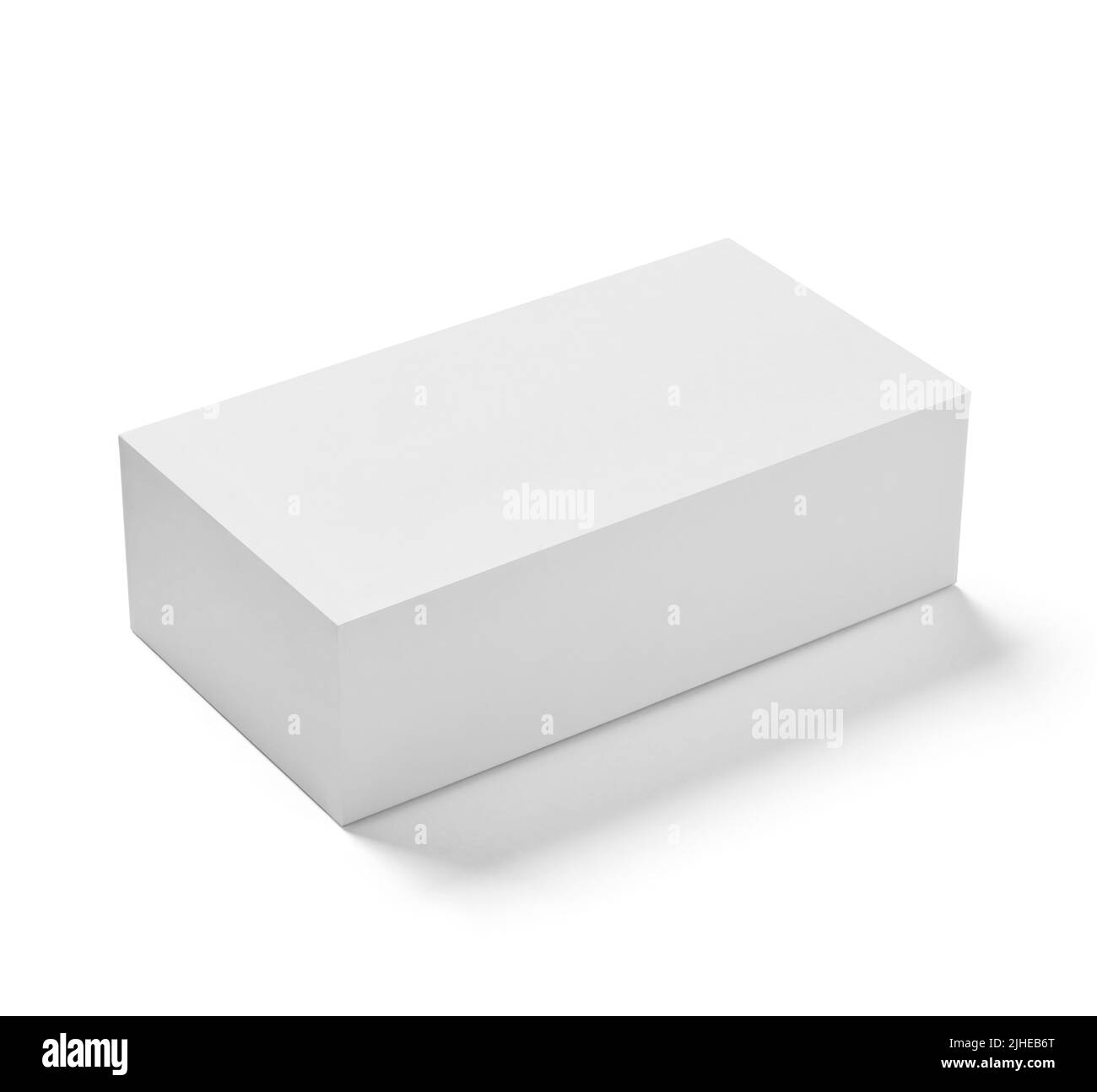 White box Paket Modell Vorlage Produkt Hintergrund Design Container Karton blank Papier Pack Stockfoto