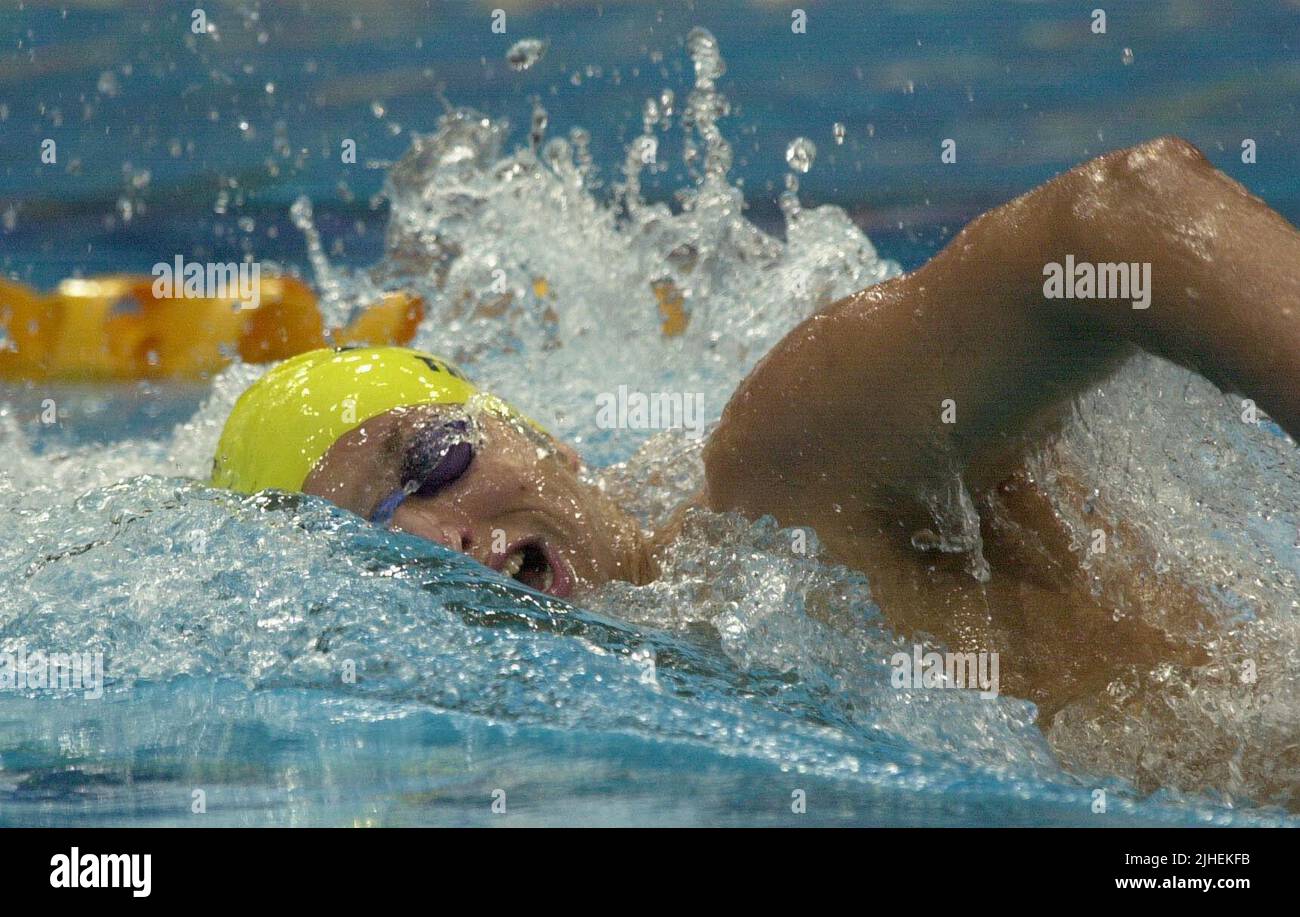 Aktenfoto vom 16-09-2000 von Ian Thorpe, einem Australier, bei den Olympischen Spielen in Sydney. Dies alles sind Momente, die es verdienen, neben sepiafarbenen Erinnerungen an die "Miracle Mile" zwischen John Landy und Roger Bannister in Vancouver im Jahr 1954 zu sitzen, oder die kühne Entstehung eines 15-jährigen Schwimmers namens Ian Thorpe in Kuala Lumper im Jahr 1998. Ausgabedatum: Montag, 18. Juli 2022. Stockfoto