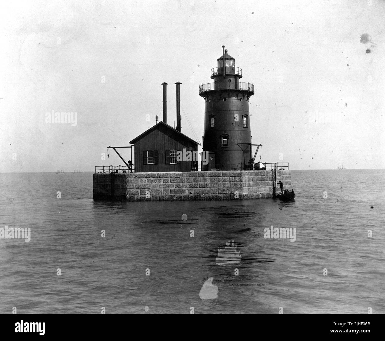 Foto der Detroit River Light Station. Stockfoto