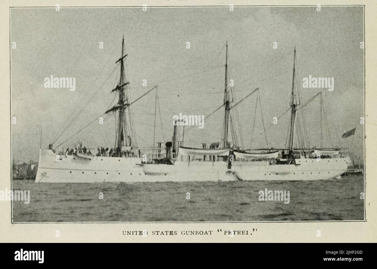 United States Gunboat ' Petrei ' aus dem Artikel DIE NEUESTEN KRIEGSSCHIFFE DER UNITED STATES NAVY von Leutnant W. H. Jaques, U. S. N. aus Factory and Industrial Management Magazine Volume 6 1891 Publisher New York [etc.] McGraw-Hill [etc.] Stockfoto