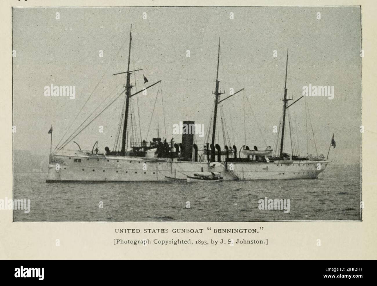 United States Gunboat ' Bennington ' aus dem Artikel DIE NEUESTEN KRIEGSSCHIFFE DER UNITED STATES NAVY von Lieutenant W. H. Jaques, U. S. N. von Factory and Industrial Management Magazine Volume 6 1891 Publisher New York [etc.] McGraw-Hill [etc.] Stockfoto