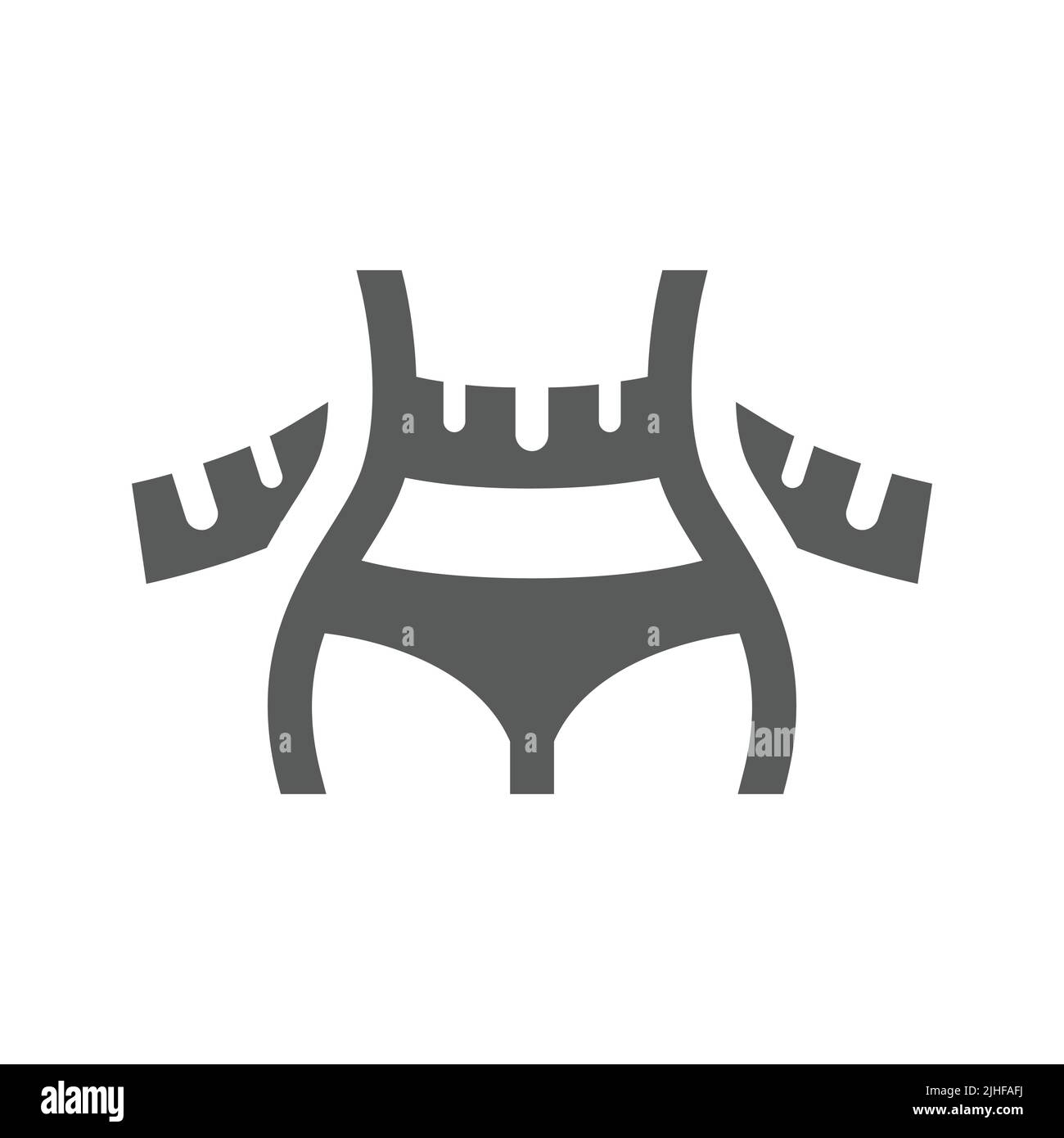 Weibliche Taille und Maßband Symbol. Fit und dünnen Körper, Gewichtsverlust gefüllt Vektor-Symbol. Stock Vektor