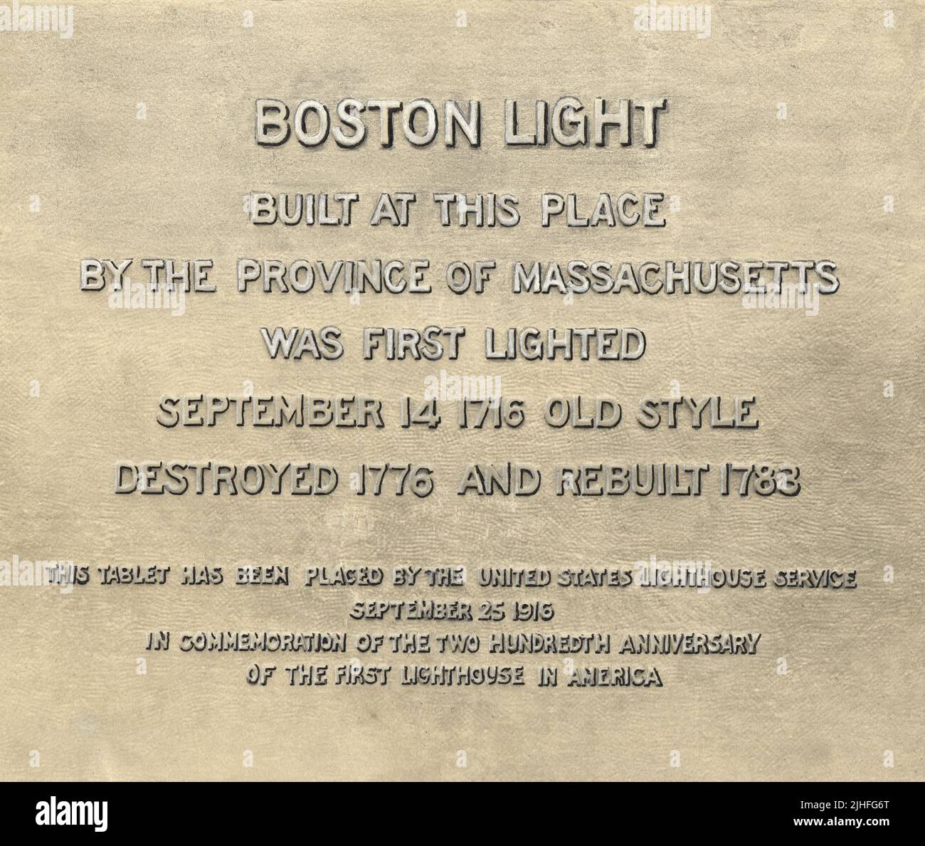 Massachusetts - Boston. Gedenktafel. Stockfoto