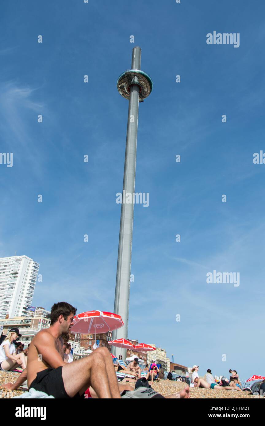 Brighton Beach Hitzewelle 2022 Stockfoto