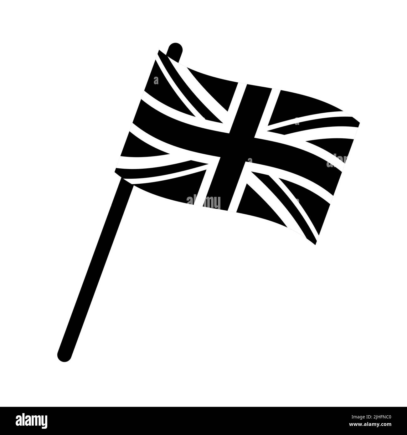 Vektor flach schwarz Großbritannien Flagge Stock Vektor