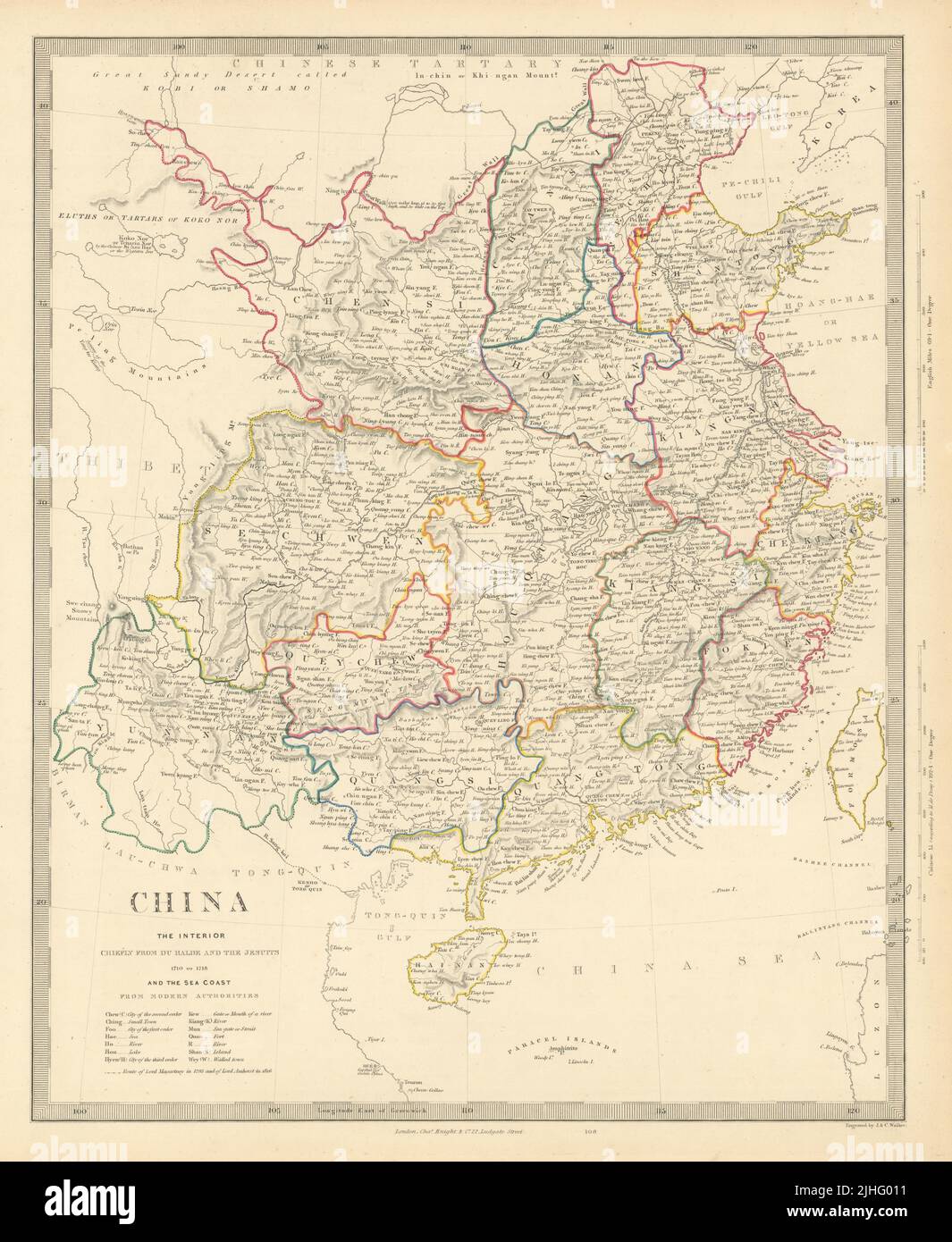 CHINA von du Halde und den Jesuit. McCartney. Formosa Taiwan. SDUK 1851-Karte Stockfoto