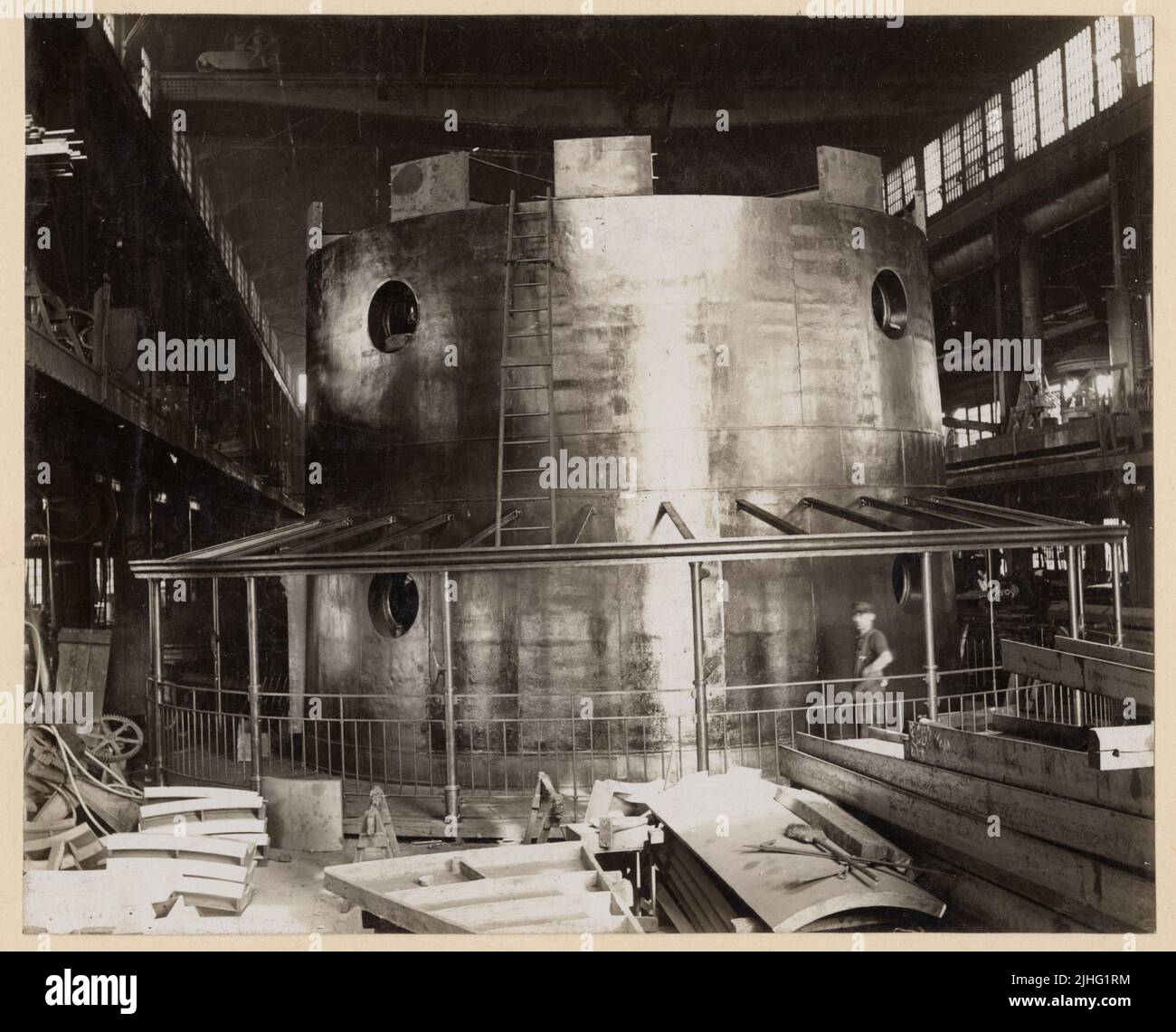Virginia - Thimble Shoal. Thimble Shoal Light Station, Virginia. Zeigt die Menge des Materials, das am Arbeitsende am 6. Oktober 1913 im Werk von Champion Iron Co. In Kenton, Ohio, montiert wurde. Stockfoto