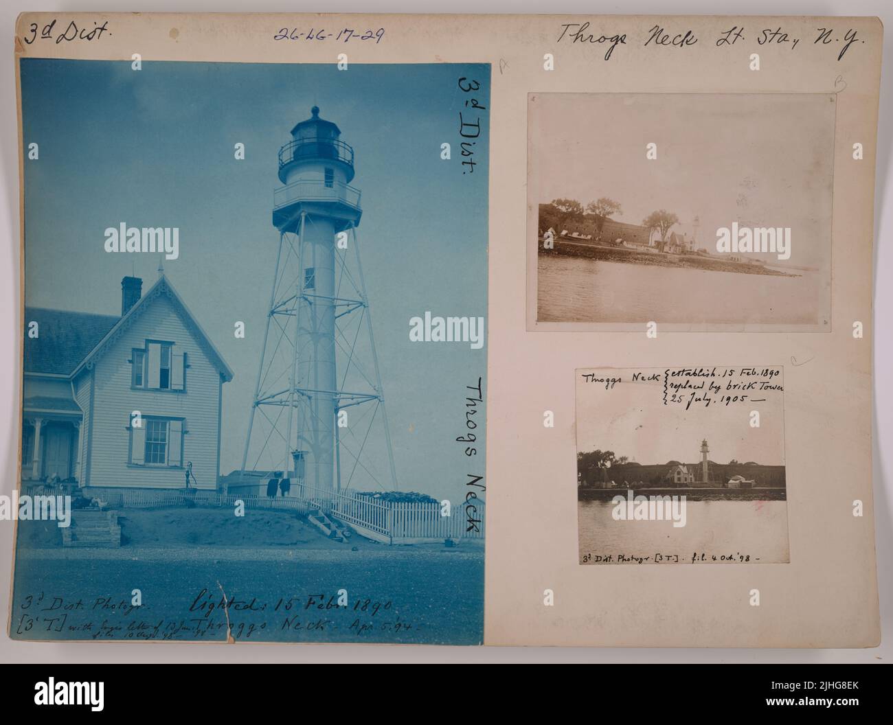 NY - Throgs Neck. Throgs Neck Light Station, New York. Stockfoto