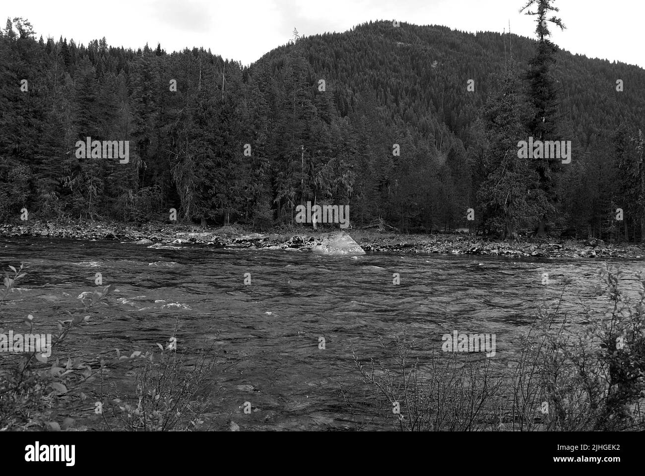 Highway 12 /Idah / Montana o /USA- 18 June 2016  Leigh Soruanding High Way 12 indao North Wester Forest Burning Lochsa River Grafting Sports and clearwater Journey from Lewiston Clear Water River to Missoula Montana High Way 12 nothwestern united States   Foto. Francis Joseph Dean / Deanpictures. Stockfoto