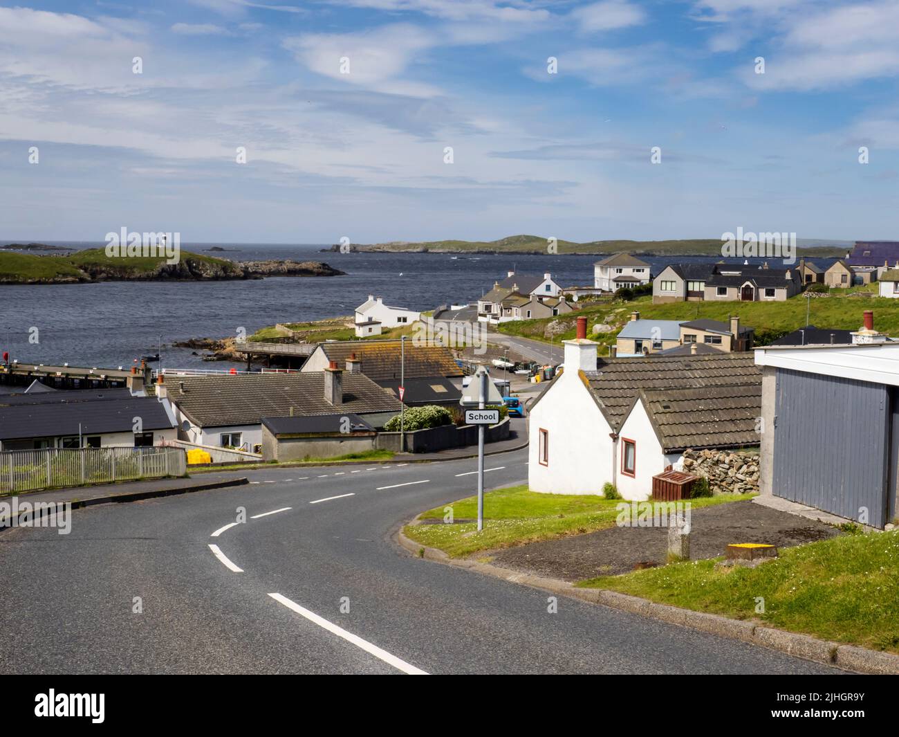 Hamnavoe, auf West Burra, Shetland, Schottland, Großbritannien. Stockfoto