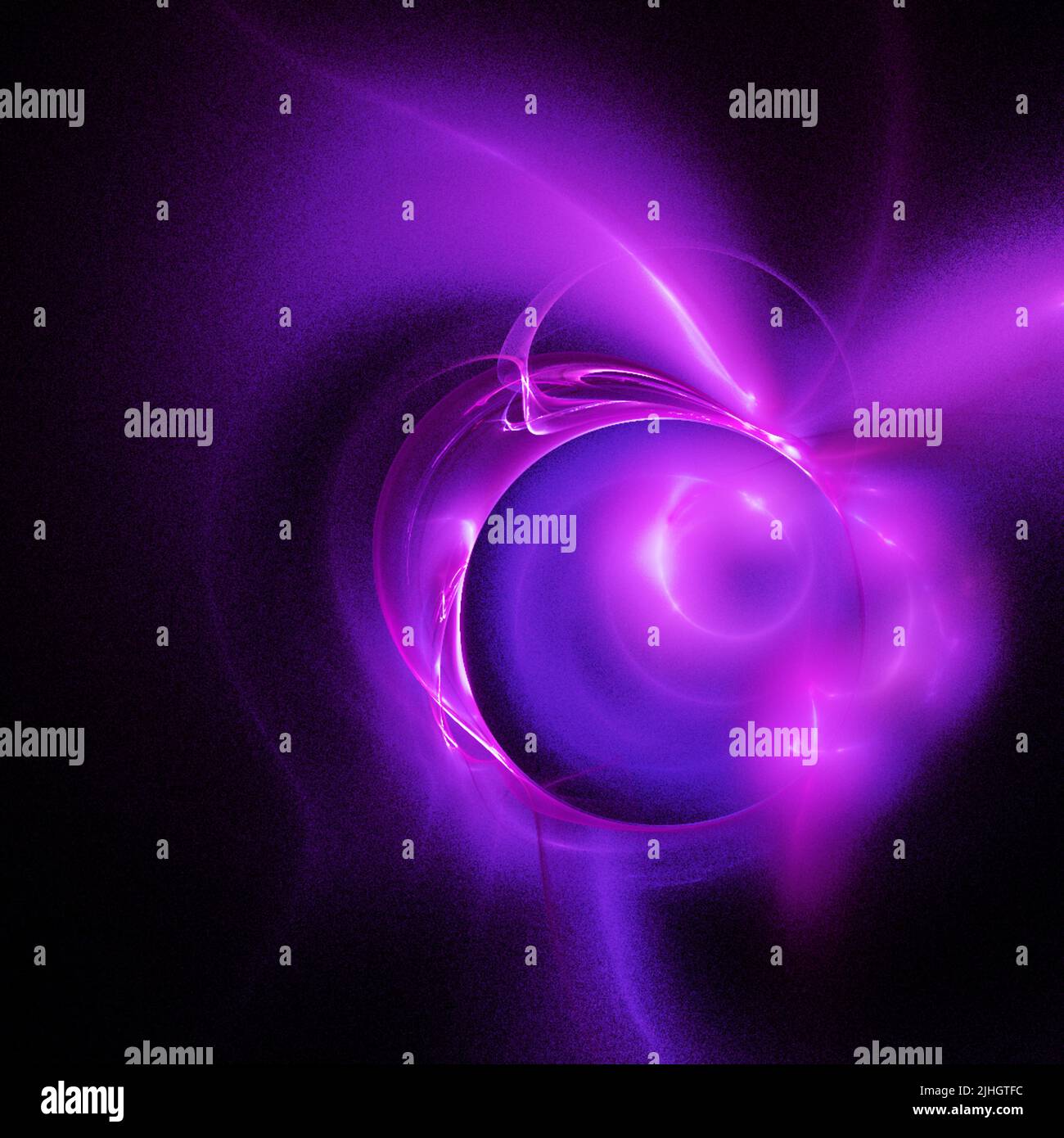 Fantastische Illustration eines violetten Weltraumplaneten, Sternensystem, Farbgrafiken, Design, Hintergrund Stockfoto