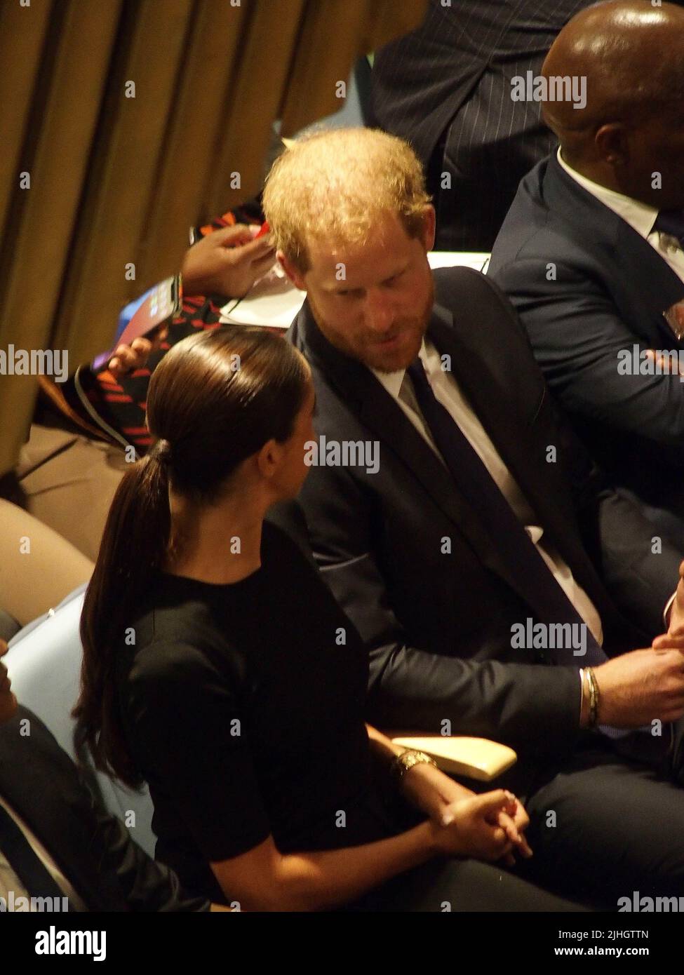 18. Juli 2022, New York, New York, USA: 18. Juli, 2022 NEW YORK United Nations .Nelson Mandela Day. Prinz Harry, der Herzog von Sussex, hält die Keynote an die Mitglieder der Generalversammlung (Foto: © Bruce Cotler/ZUMA Press Wire) Stockfoto