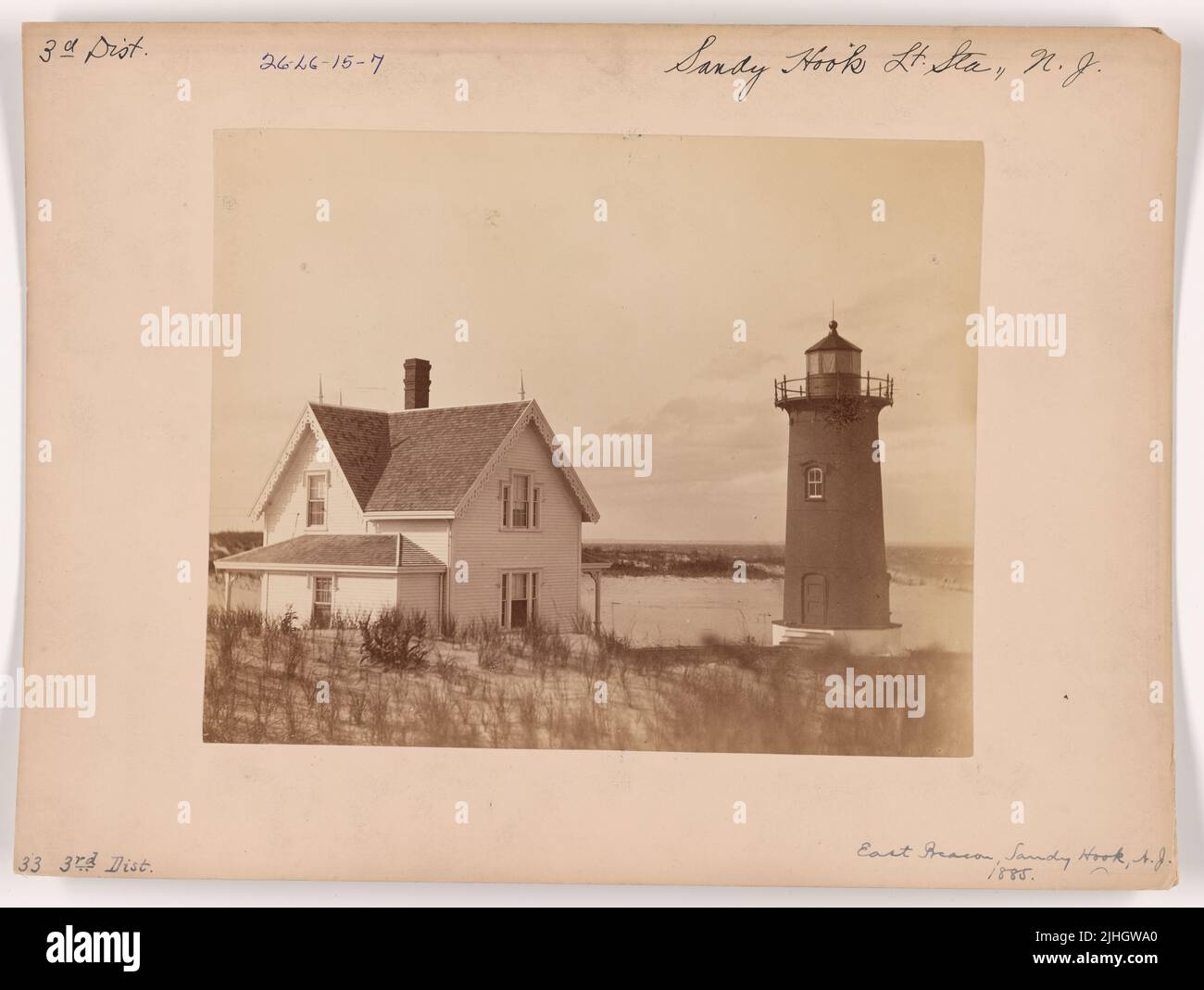 NJ - Sandy Hook. Sandy Hook Light Station, New Jersey. East Beacon, Sandy Hook, NJ, 1885. Stockfoto
