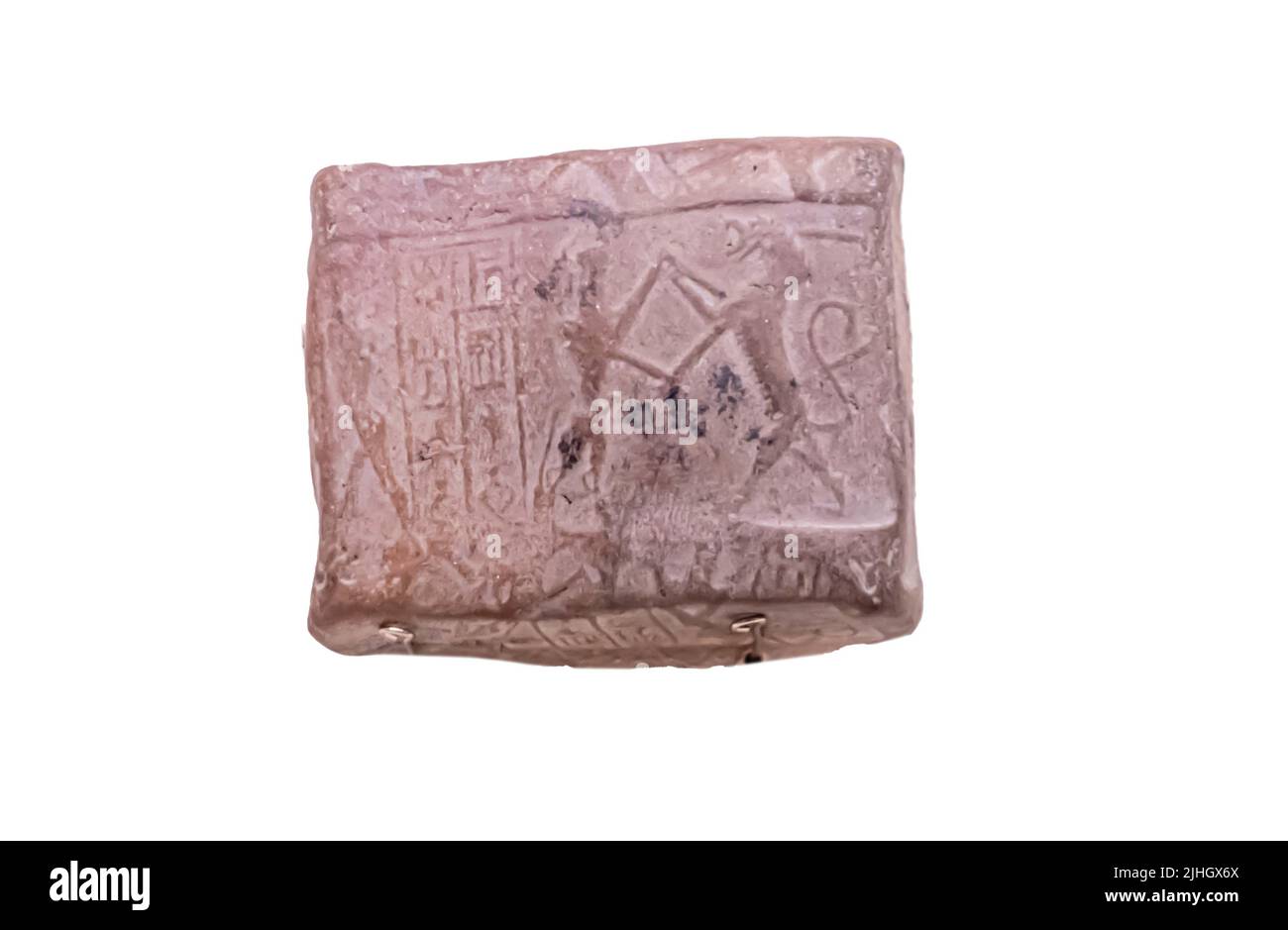Umschlag aus der Zeit Ur 3 mit dem Eindruck einer Zylinderdichtung. Neo-sumerische Reich, 22. bis 21. Jahrhundert v. Chr. Stockfoto
