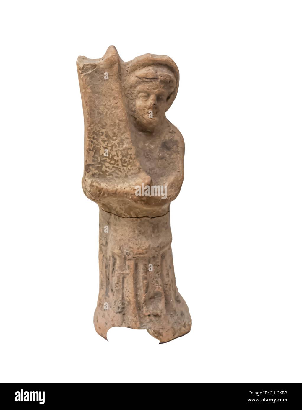 Terrakota-Figur, die einen Harfenisten darstellt. Parthia - 3. c B.C. - 3. Jahrhundert A.D. Stockfoto