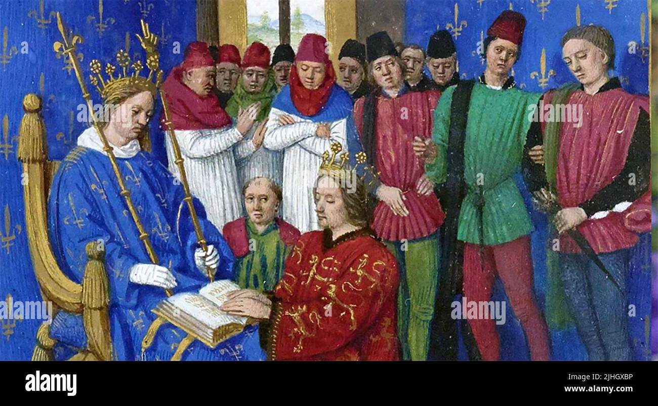 EDWARD I. würdigt Philipp IV. Von Frankreich Stockfoto