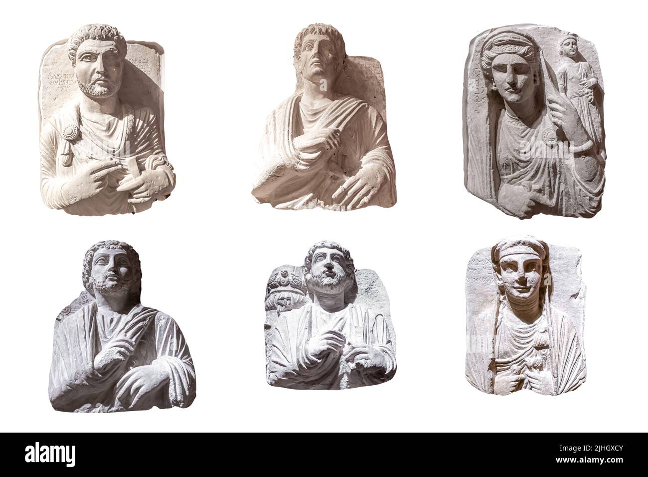 Palmyrene Funerary Relieves Sammlung - Palmyra. 2. - 3. Jahrhunderte A.D. - Kalkstein Stockfoto
