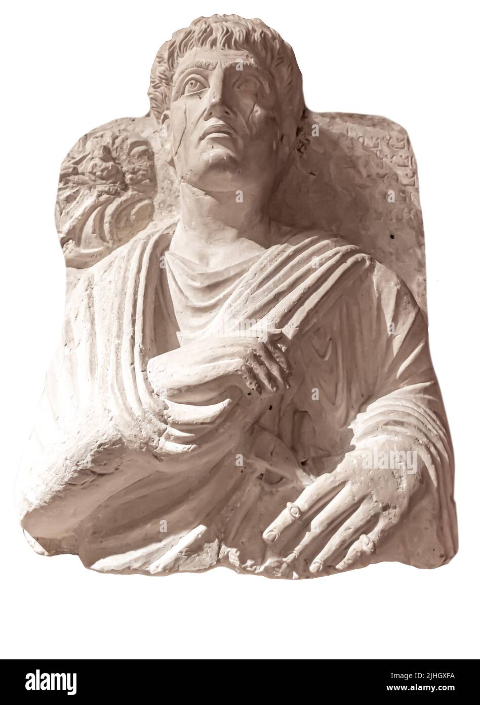 Palmyrene Grabbeistand Relief von Zabdibol, Sohn von Zabdelach - : Palmyra - Mitte des 2.. Jahrhunderts - Kalkstein - 45х62 cm Stockfoto