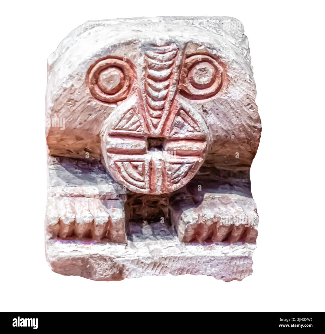 Stehen Sie für ein Wassergefäß in der Form eines Löwen - Kalkstein - Schnitzerei. Ägypten. 7. - 8. Jahrhundert Stockfoto