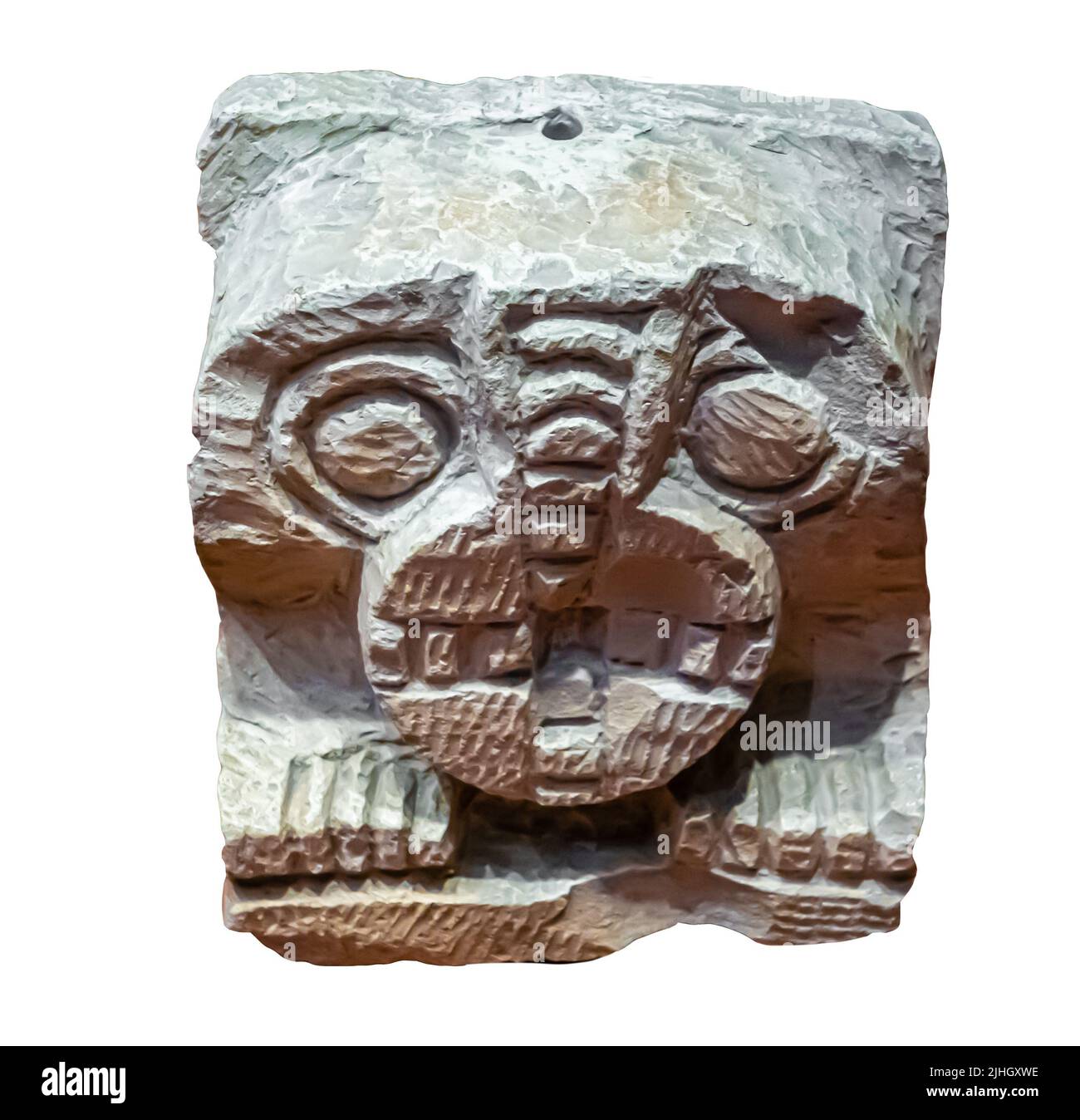 Stehen Sie für ein Wassergefäß in der Form eines Löwen - Kalkstein - Schnitzerei. Ägypten. 7. - 8. Jahrhundert Stockfoto