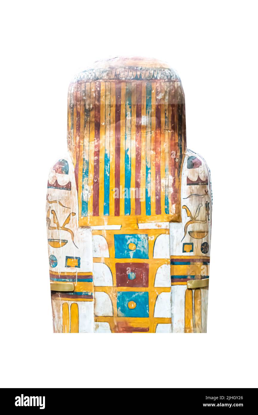 Innerer Sarg von Pa-Kesh oberer Teil - späte Dynastie 25 - c 712 - 656 BC - Ägypten - . Asasif Nekropole - Holz, Gesso; bemalt Stockfoto