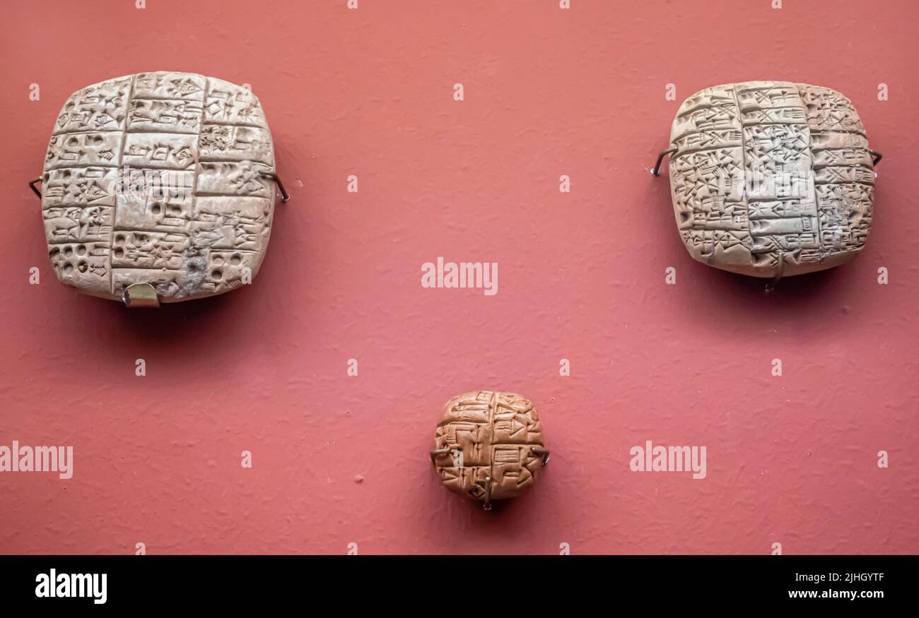 Archaische Dokumente - Ende des IV. Jahrtausends v. Chr. Sumer, Sumerer. Weitere Informationen finden Sie unter Stockfoto