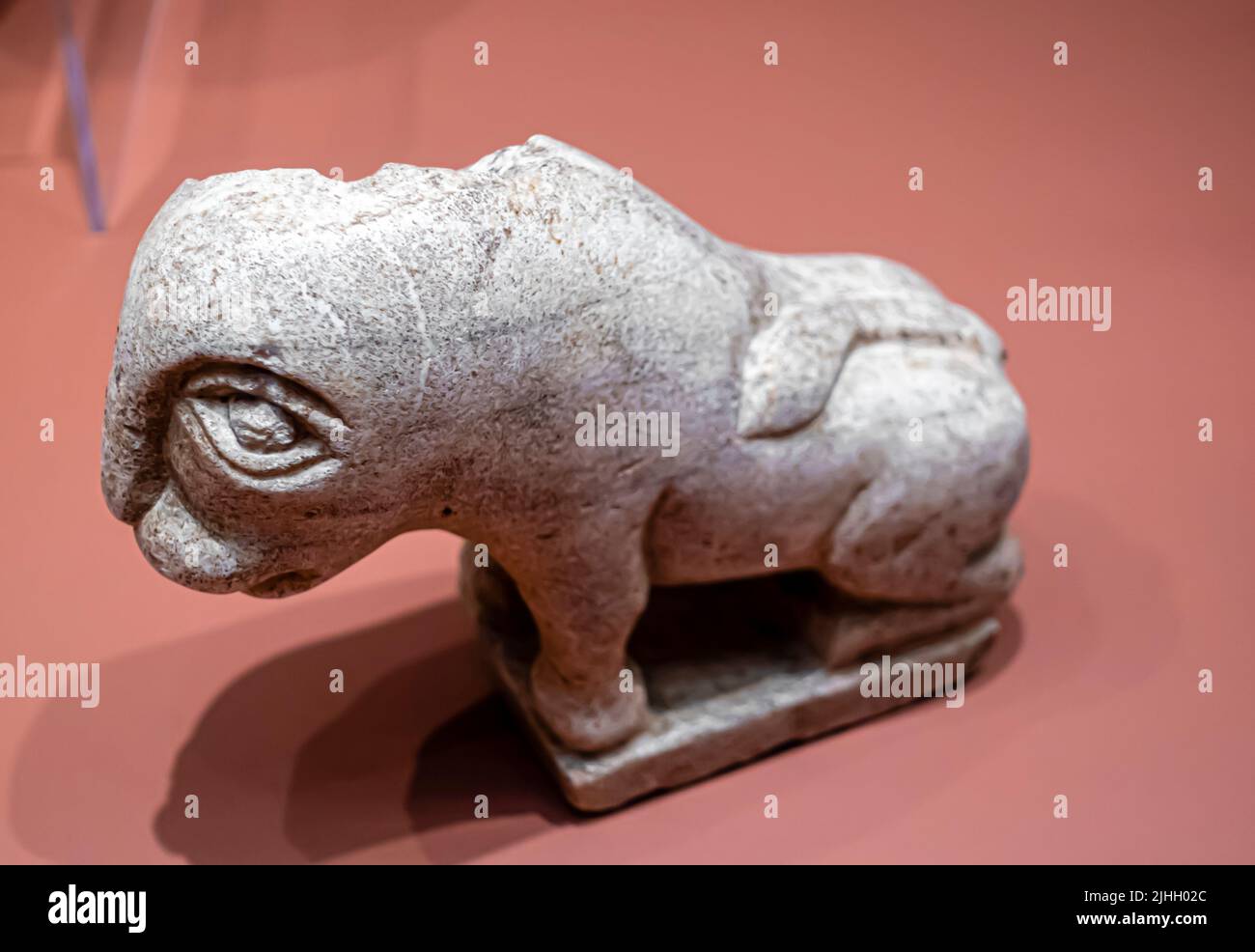 Brunnen Endstück in Form eines Löwen - Ägypten - 11. -12. Jahrhunderte n. Chr. -Stein, geschnitzt Stockfoto