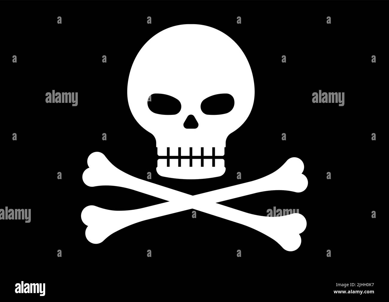 Piraten Schädel und Kreuz Knochen Vektor-Illustration. Stock Vektor