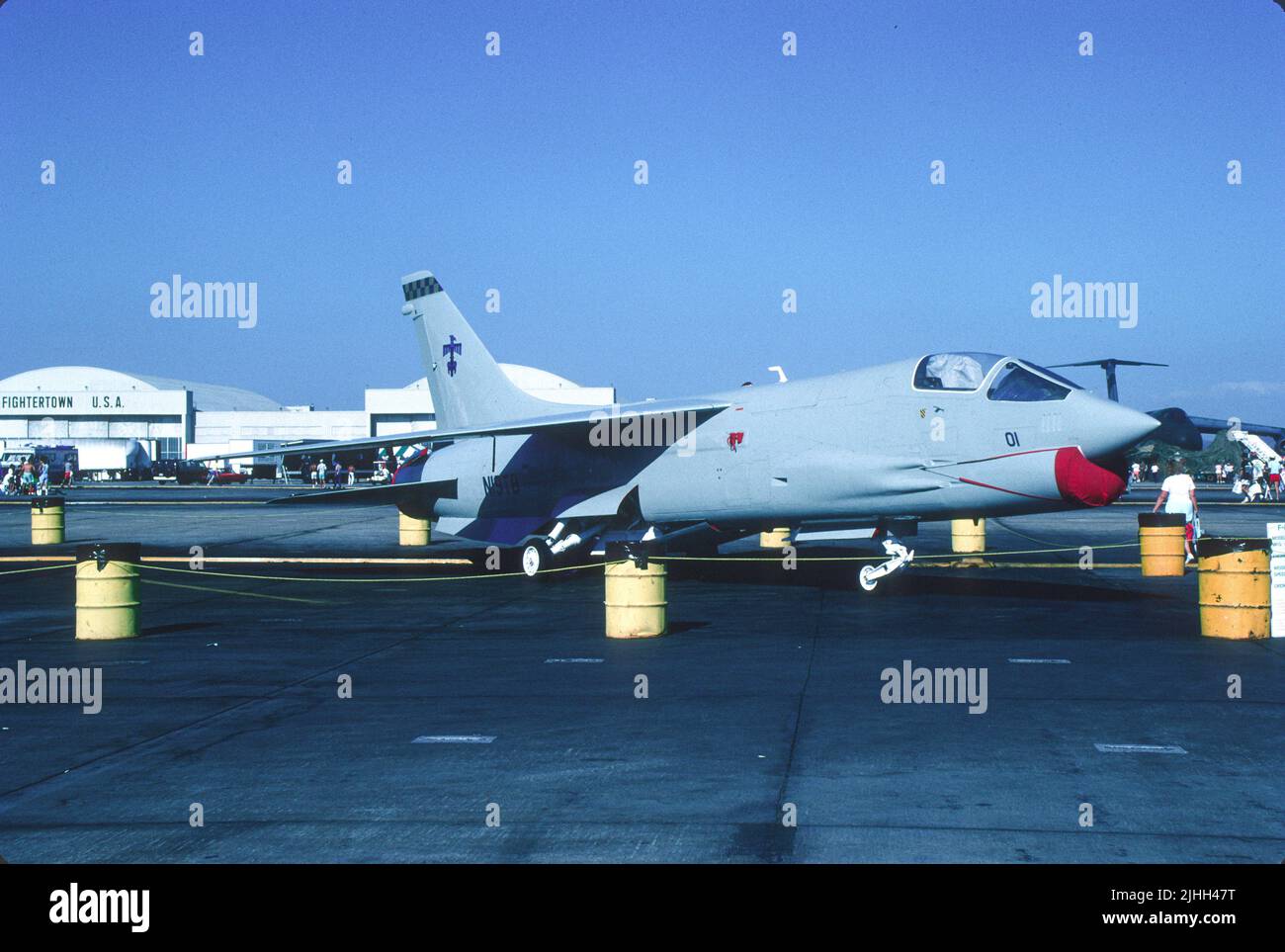 Vought F-8 Crusader auf der NAS Miramar Air Show in San Diego, Kalifornien Stockfoto