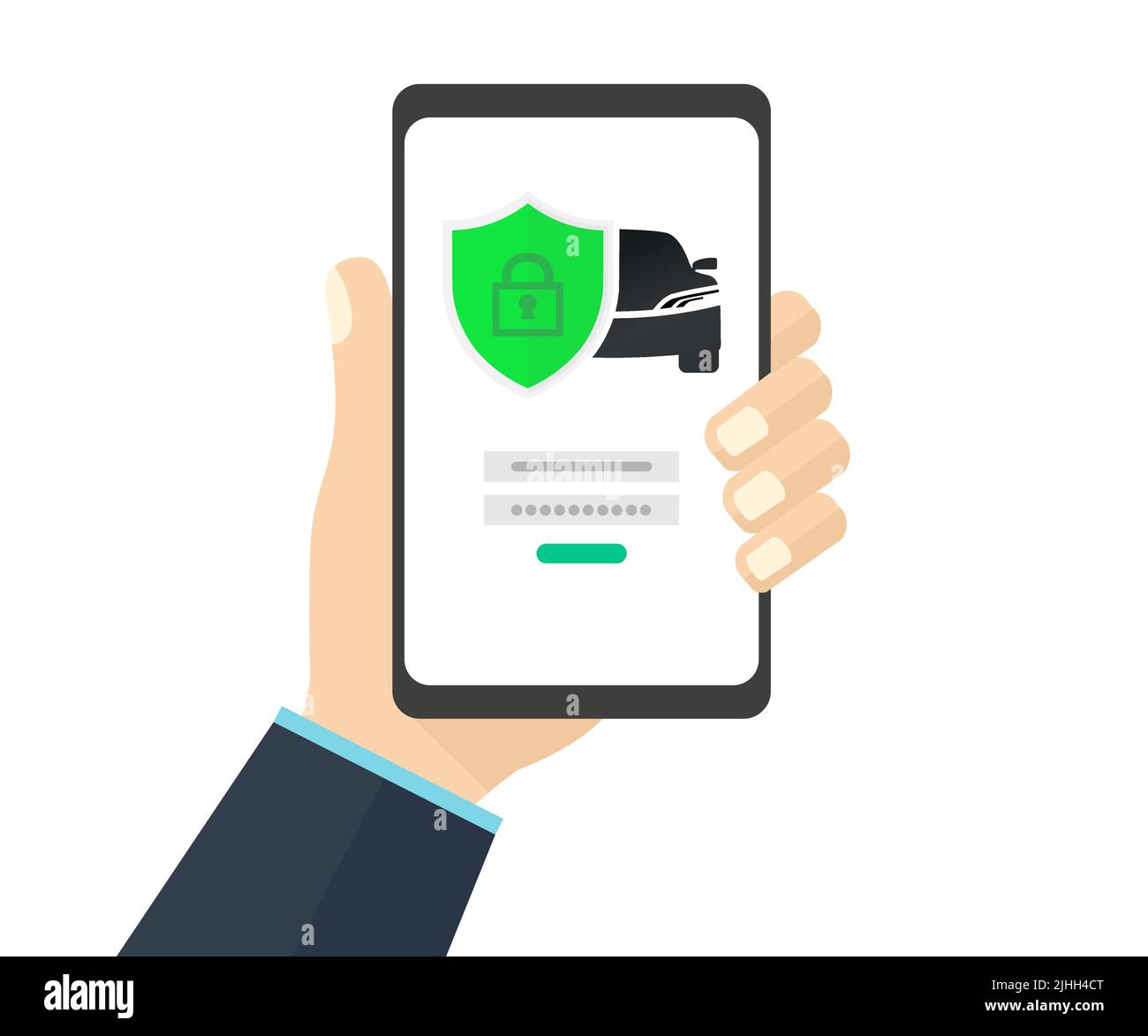 Kaufen und verkaufen Auto Versicherung Online-Logo-Design. Kfz-Versicherung. Kfz-Versicherung. Formulare für die Registrierung des Vertrags-Vektor-Designs. Stock Vektor