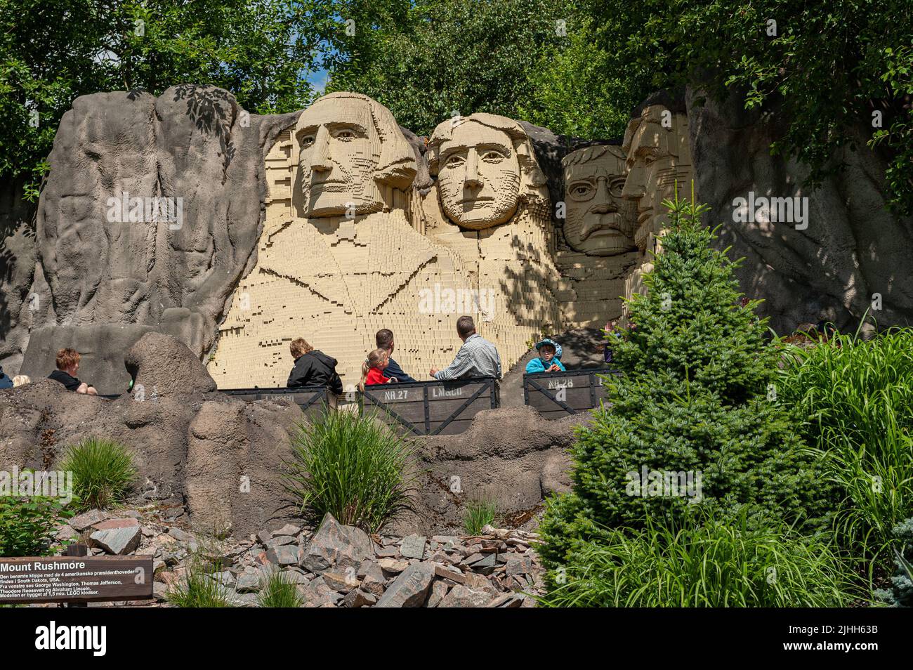 Billund, Dänemark - Juni 25 2011: Mount Rushmore repliziert in Lego im Legoland Billund. Stockfoto