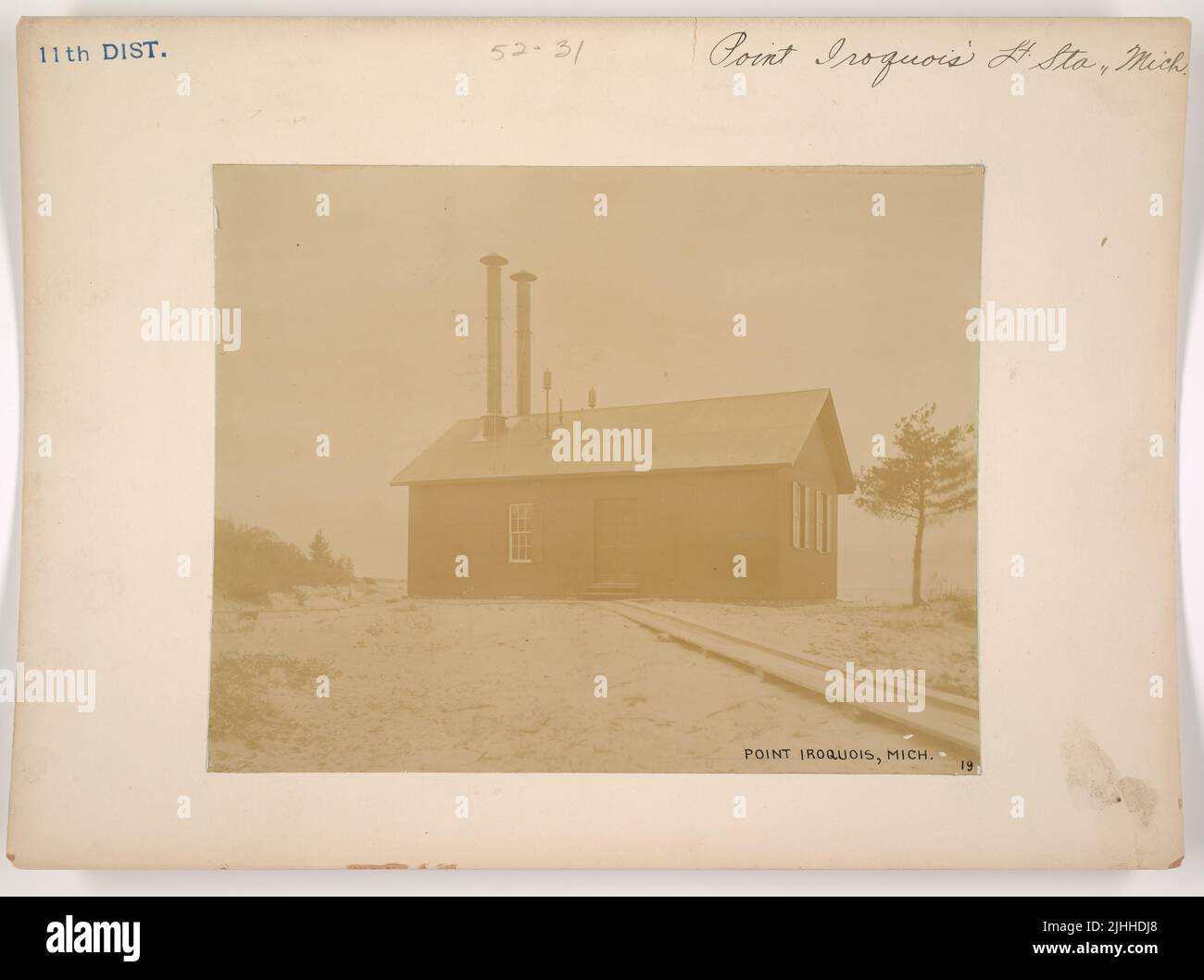 MI - Point Iroquois. Point Iroquois Light Station, Michigan. Stockfoto