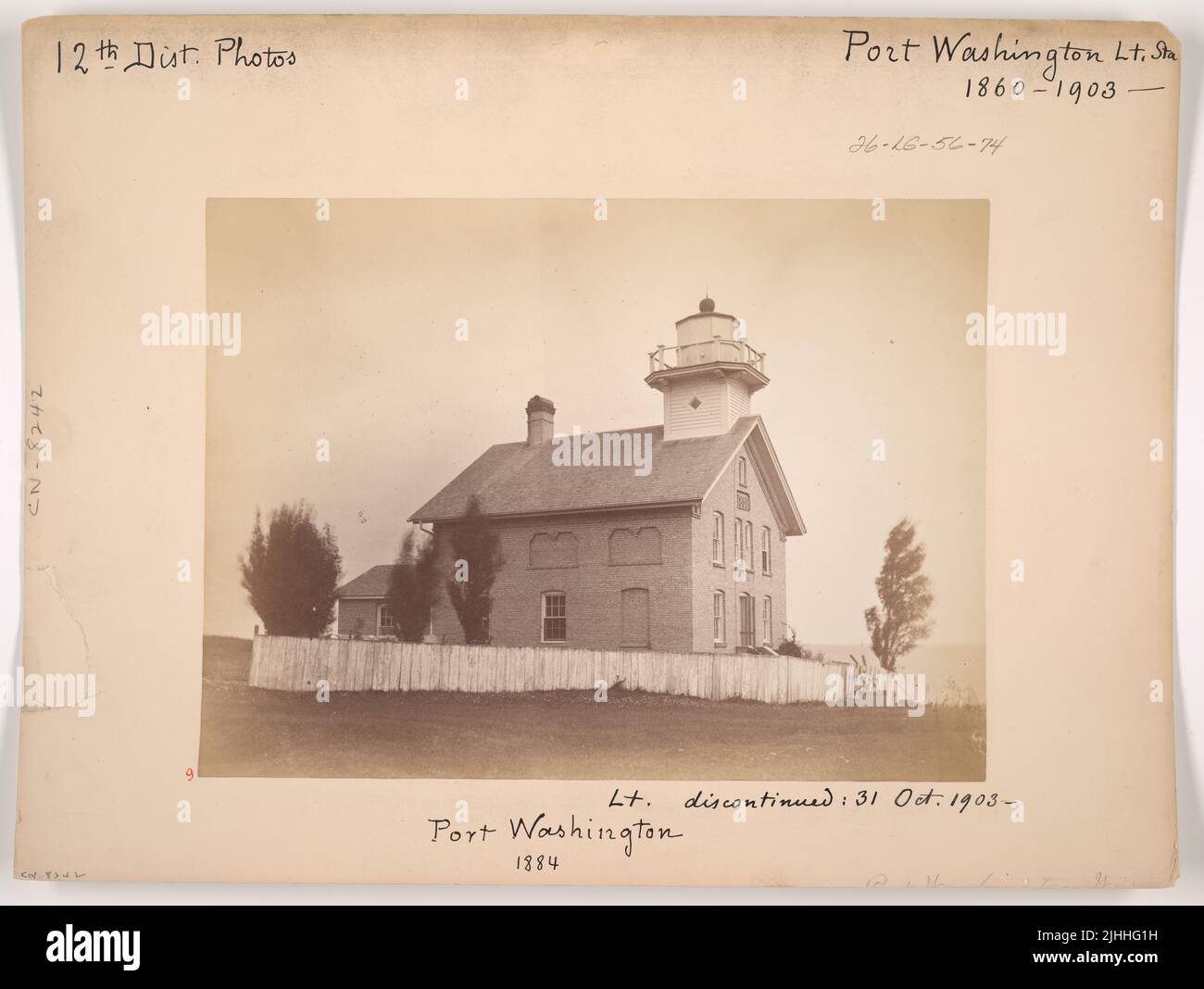 WI - Port Washington. Port Washington Light Station, Wisconsin. 1860-1903. Light wird am 31. Oktober 1903 eingestellt. Stockfoto