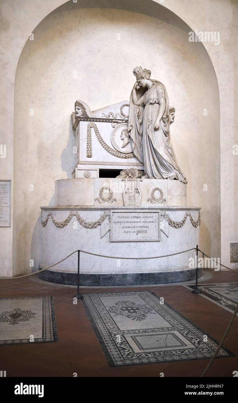 Monumentalgrab von Vittorio Alfieriin von Antonio Canova Basilica di Santa Croce Florenz Italien Stockfoto