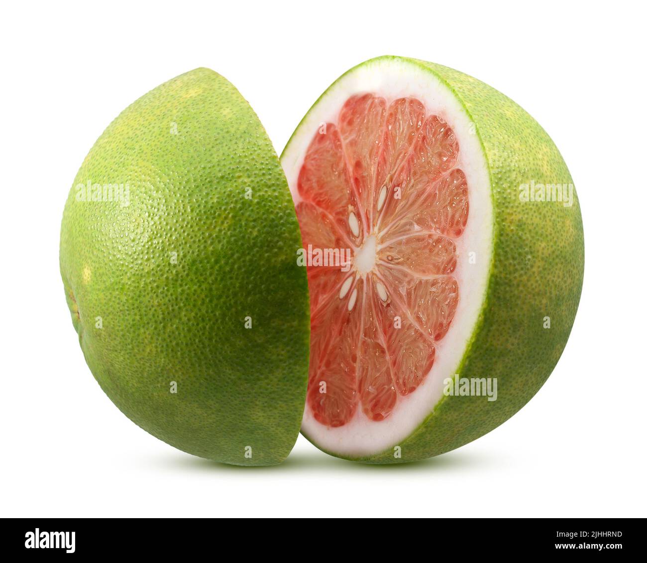 Pomelo oder Pummelo Frucht isoliert auf weißem Hintergrund Stockfoto
