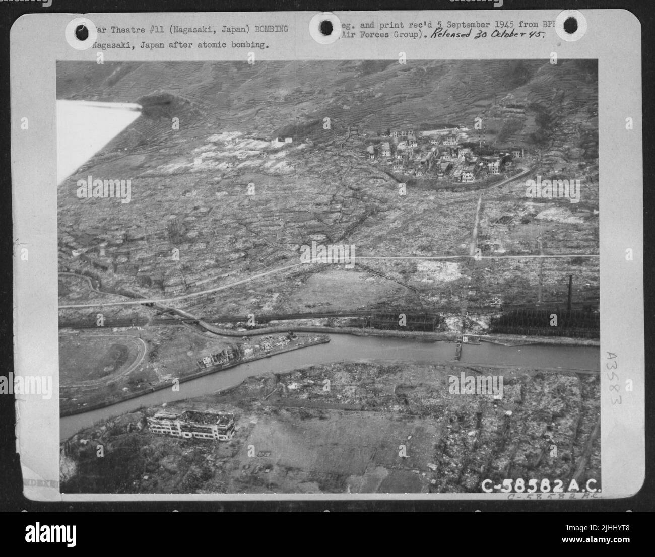 Nagasaki, Japan Nach Dem Atombombenangriff. Stockfoto