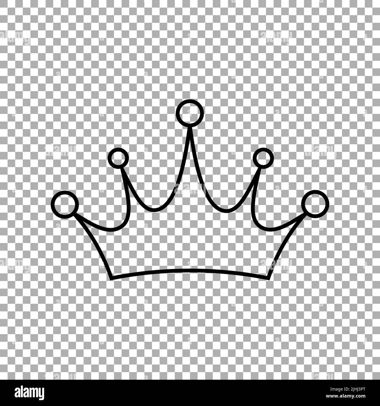Kronensymbol . Prinzessin Krone Symbol isoliert auf transparentem Hintergrund. Vektorgrafik Stock Vektor