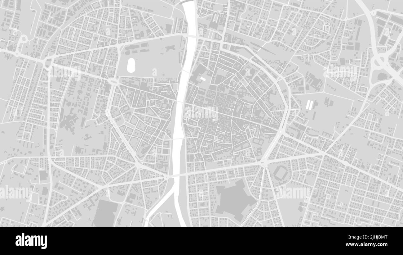 Weiß und hellgrau Parma Stadt Vektor-Hintergrund-Karte, Straßen und Wasserkartographie Illustration. Breitbild-Anteil, digitales Flachdesign str Stock Vektor