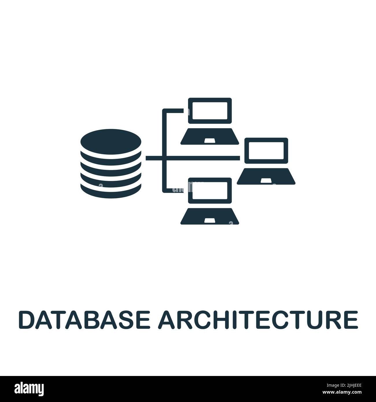 Symbol „Datenbankarchitektur“. Monochromes, einfaches Line Data Science-Symbol für Vorlagen, Webdesign und Infografiken Stock Vektor