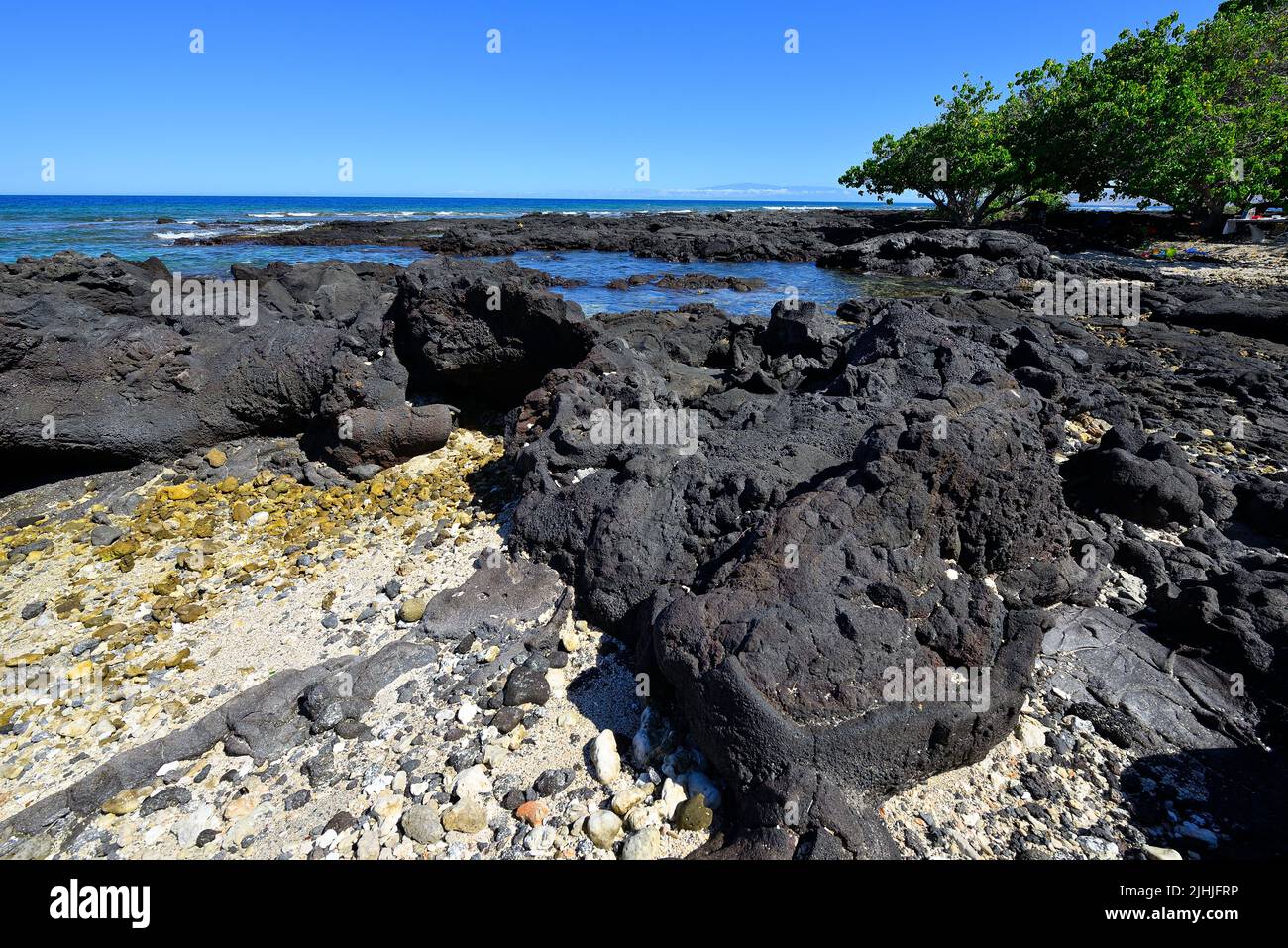 Die Puako Gezeitenpools (State Park) am Lavastrand von Holoholokai, Puako Bay HI Stockfoto