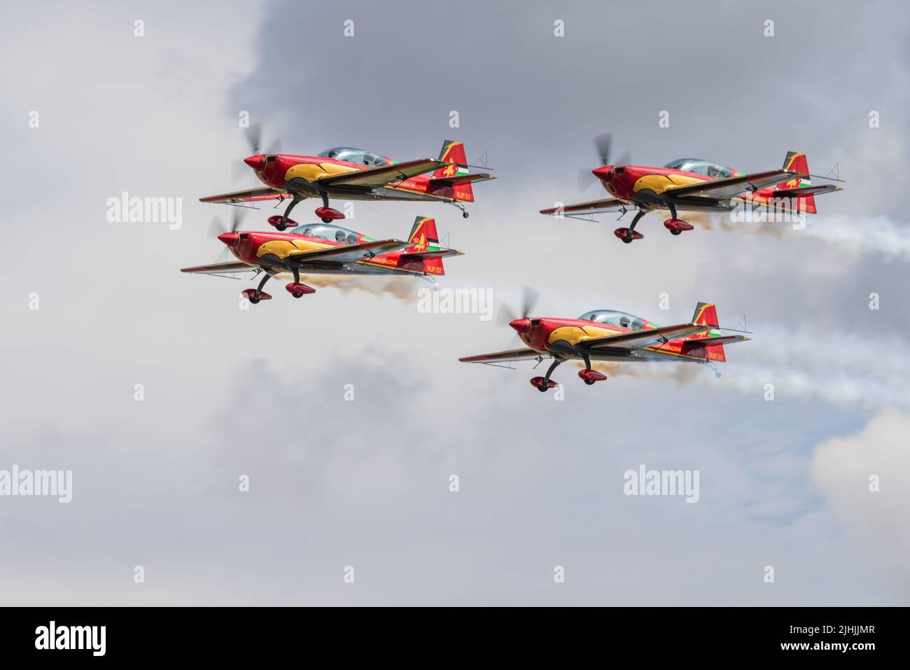 Royal Jordanian Falcons Kunstflug Display-Team, Ankunft in RAF Fairford am 13. Juli für die Royal International Air Tattoo 2022 Stockfoto