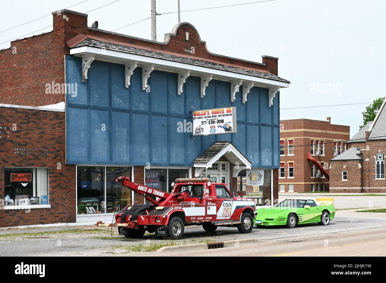 Abschleppwagen in Gillespie, Illinois, Vereinigte Staaten von Amerika Stockfoto