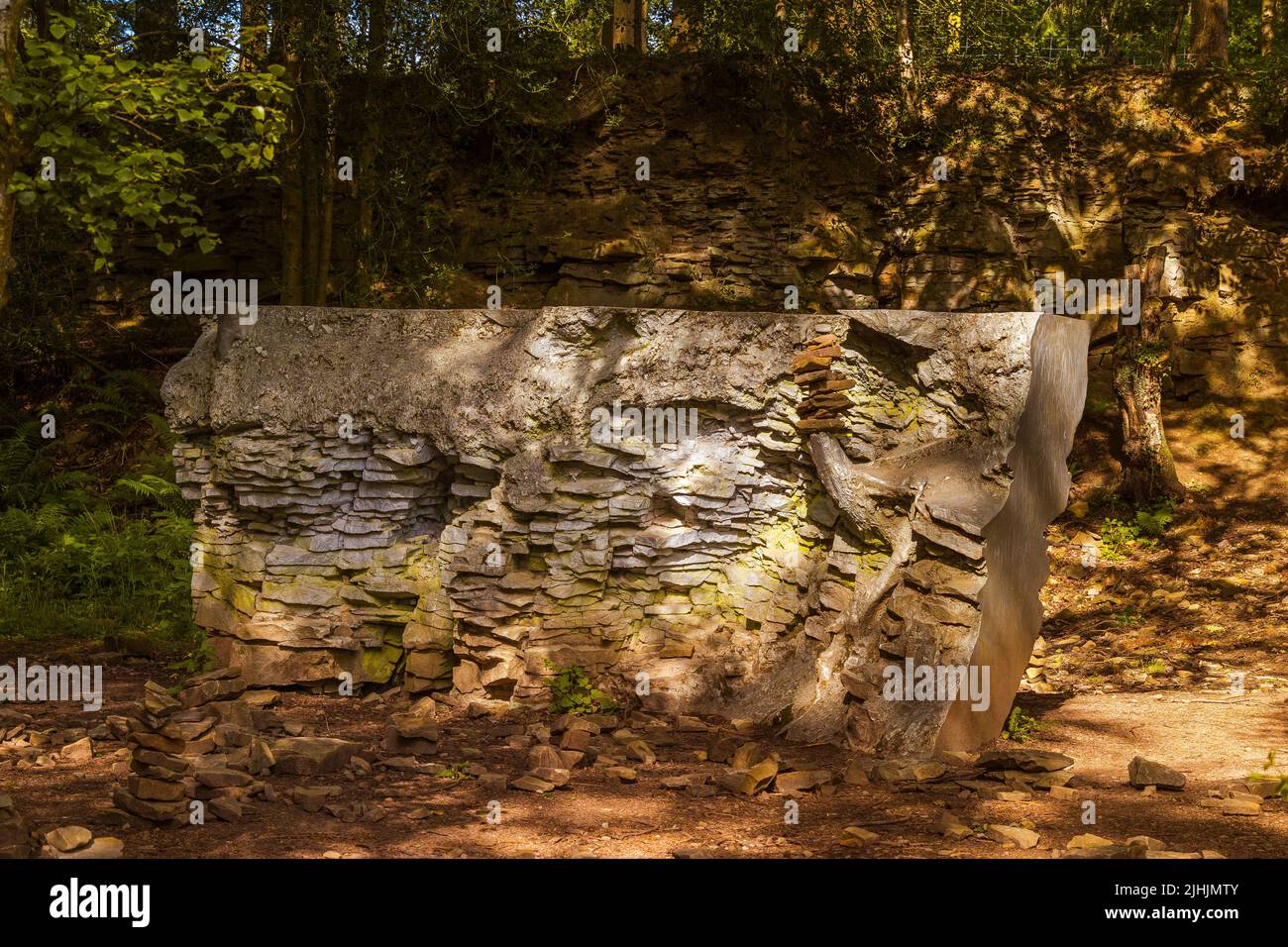 „Echo“ von Annie Cattrell; Forest of Dean Sculpture Trail Stockfoto