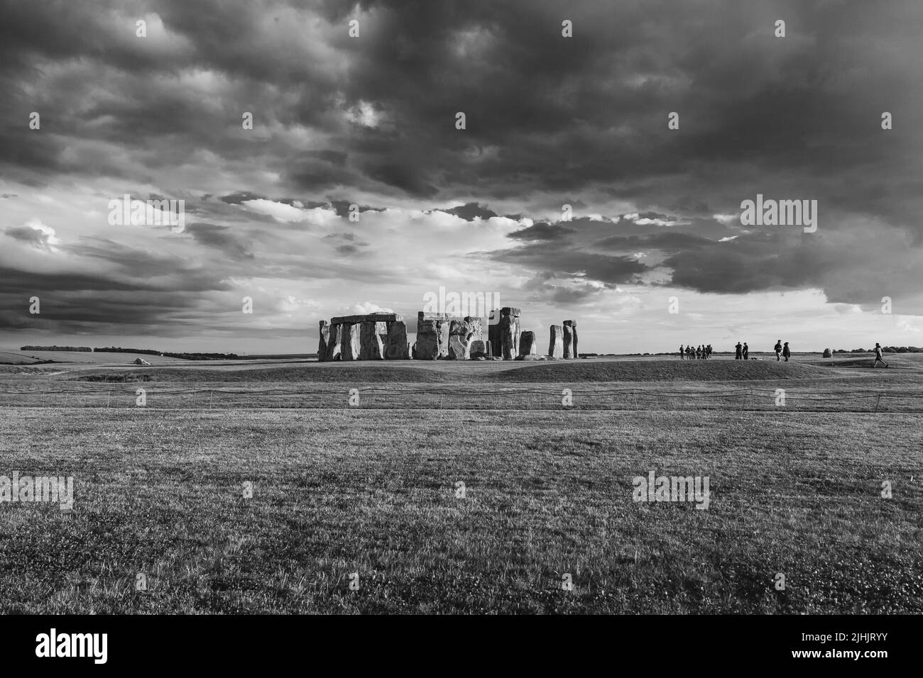 Sonnenuntergang in Stonehenge, Wiltshire, England Stockfoto