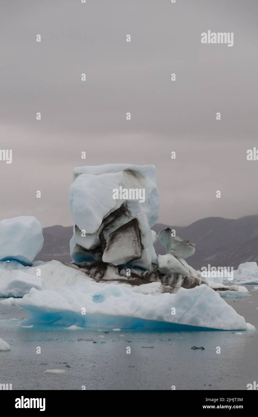 Eisberge in Nuuk Fjord Stockfoto