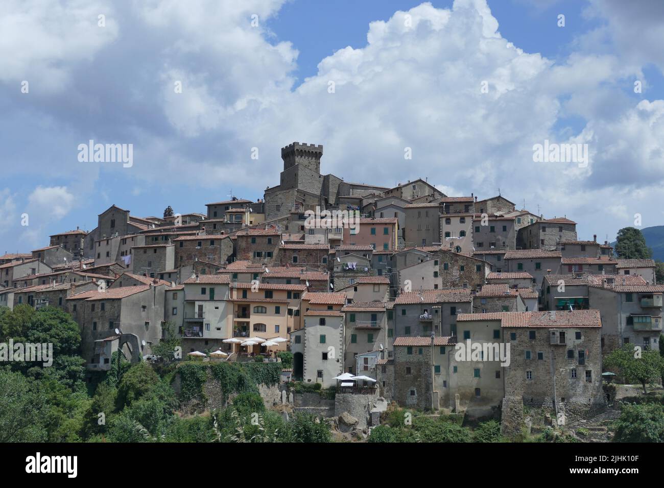 Italien Toskana Dorf Auf Dem Hügel Stockfoto